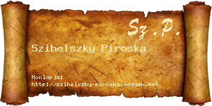 Szihelszky Piroska névjegykártya