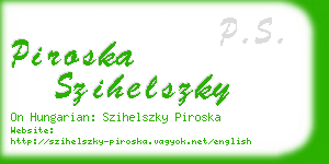 piroska szihelszky business card